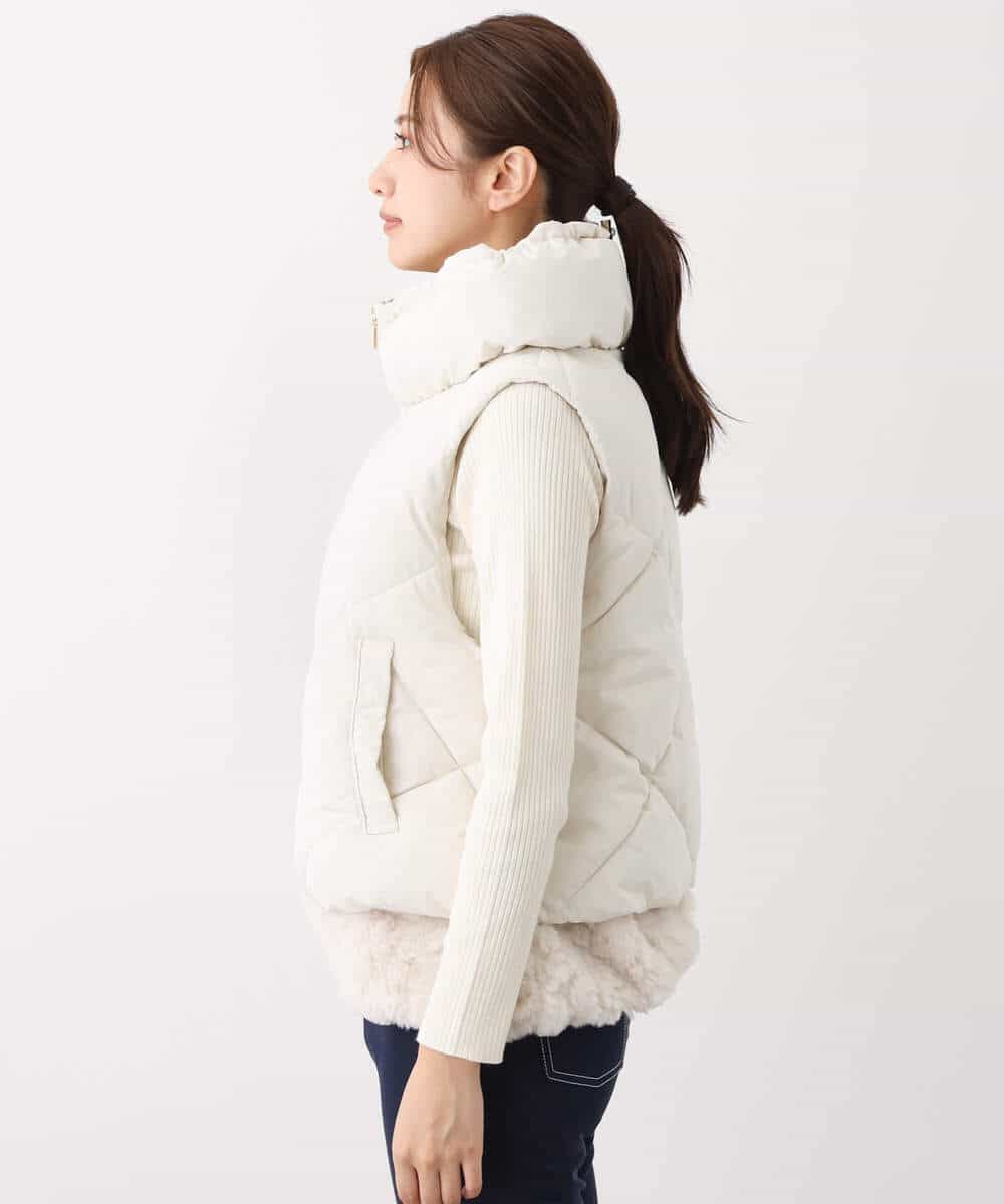 FUJAV01250 MK MICHEL KLEIN(MK ミッシェルクラン) キルティング中綿ベスト アイボリー