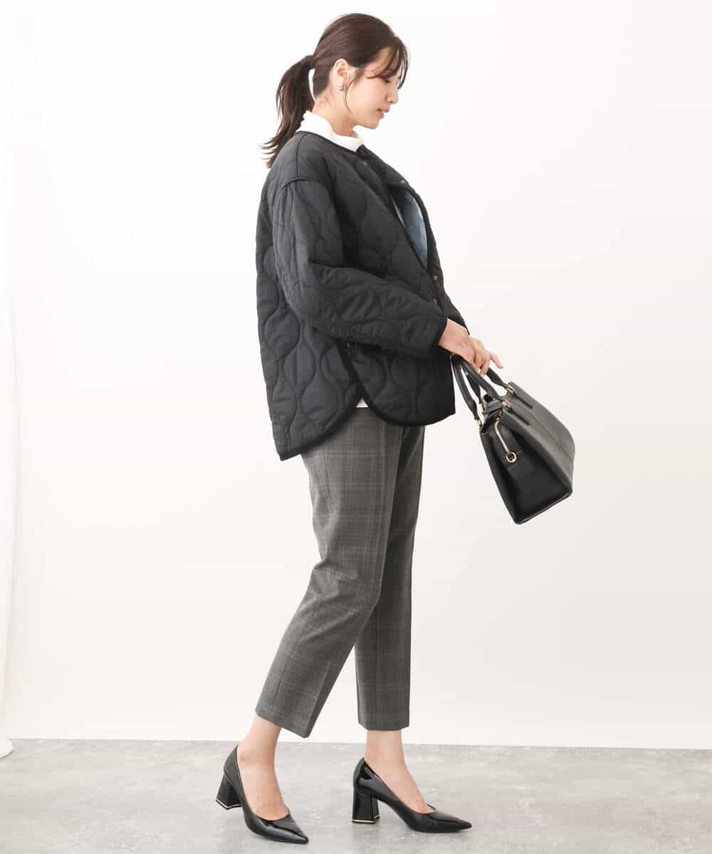 FUJAV02230 MK MICHEL KLEIN(MK ミッシェルクラン) キルティングタフタ中綿ブルゾン ブラック