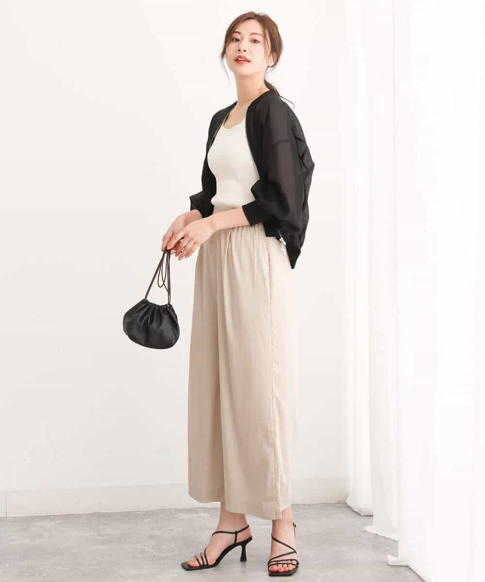 FUJJS01150 MK MICHEL KLEIN(MK ミッシェルクラン) シアーブルゾン/洗える ブラック