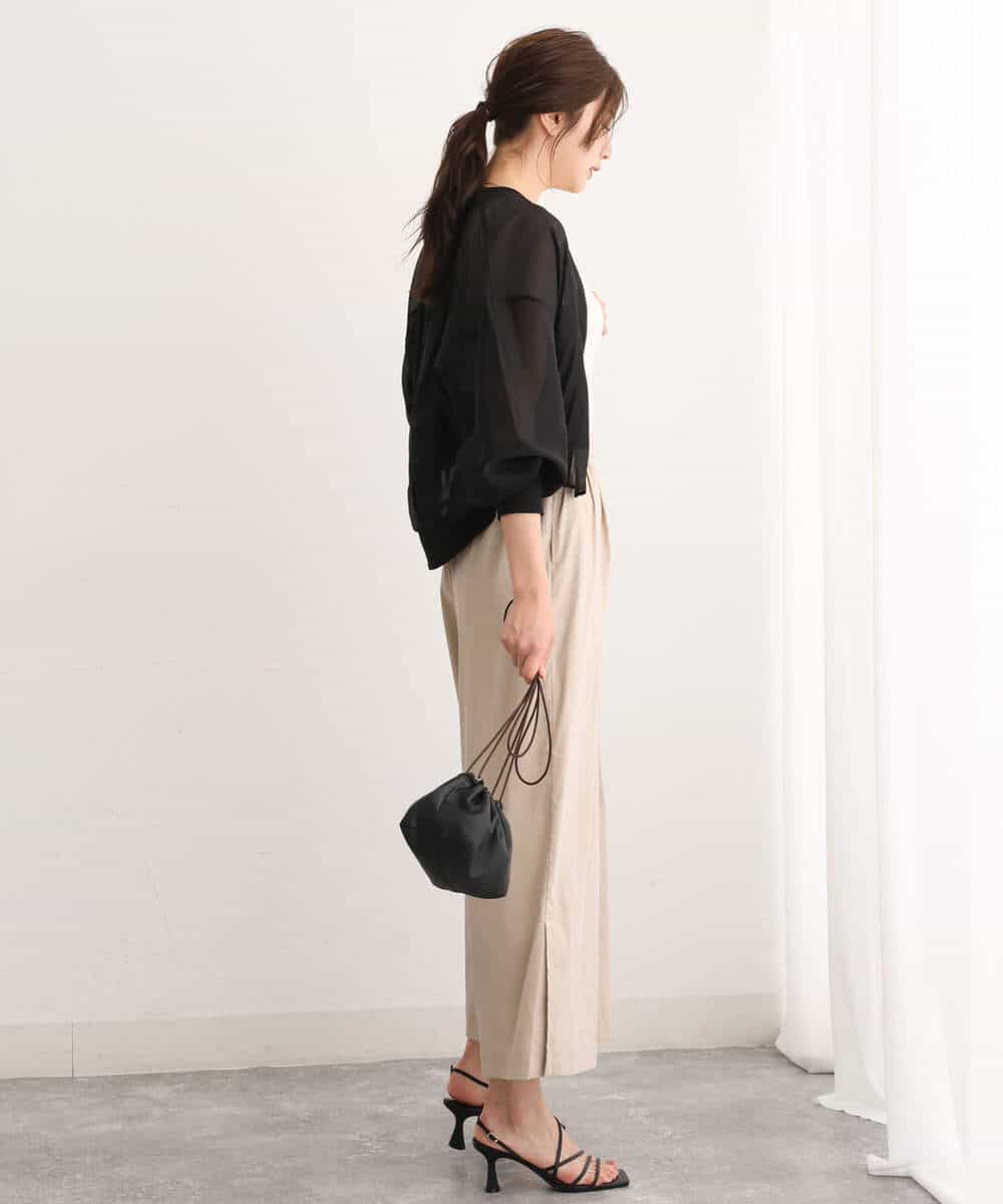 FUJJS01150 MK MICHEL KLEIN(MK ミッシェルクラン) シアーブルゾン/洗える ブラック