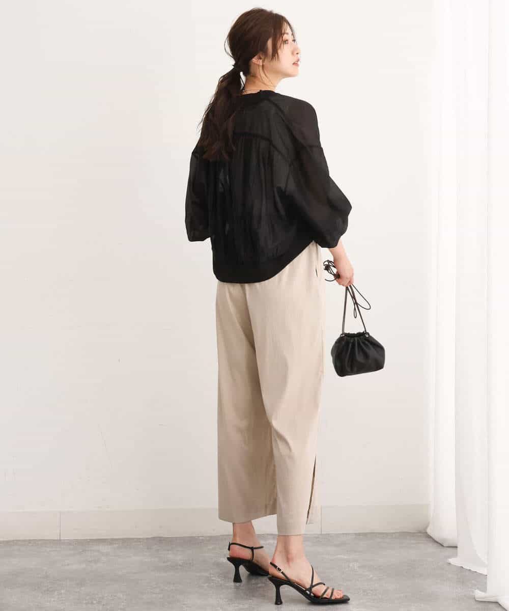 FUJJS01150 MK MICHEL KLEIN(MK ミッシェルクラン) シアーブルゾン/洗える ブラック
