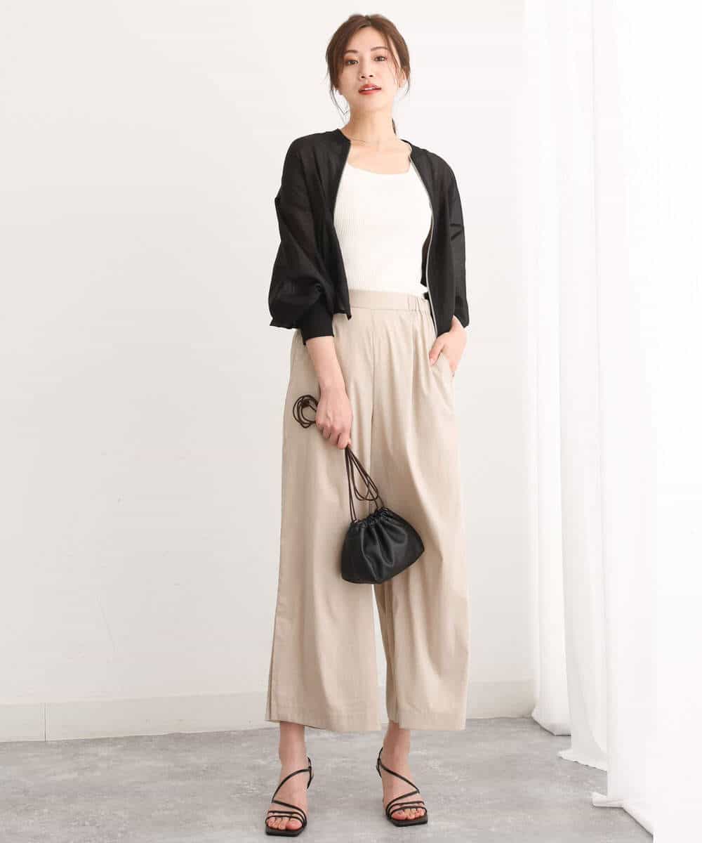 FUJJS01150 MK MICHEL KLEIN(MK ミッシェルクラン) シアーブルゾン/洗える ブラック
