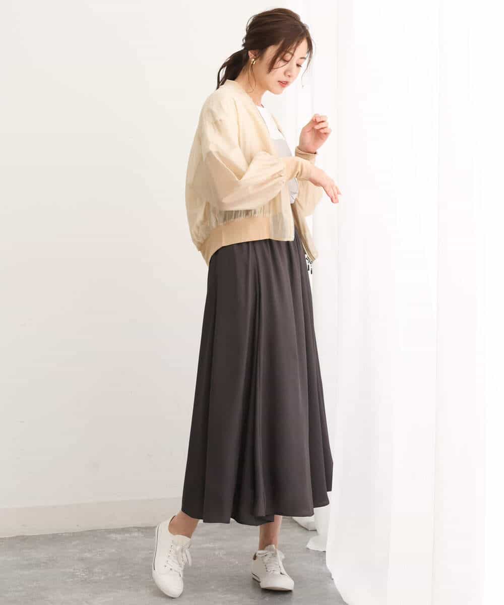 FUJJS01150 MK MICHEL KLEIN(MK ミッシェルクラン) シアーブルゾン/洗える ブラック