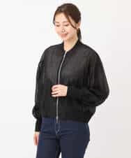 FUJJS01150 MK MICHEL KLEIN(MK ミッシェルクラン) シアーブルゾン/洗える ブラック