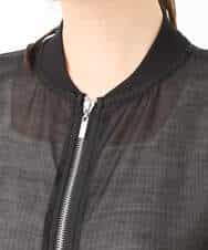 FUJJS01150 MK MICHEL KLEIN(MK ミッシェルクラン) シアーブルゾン/洗える ブラック