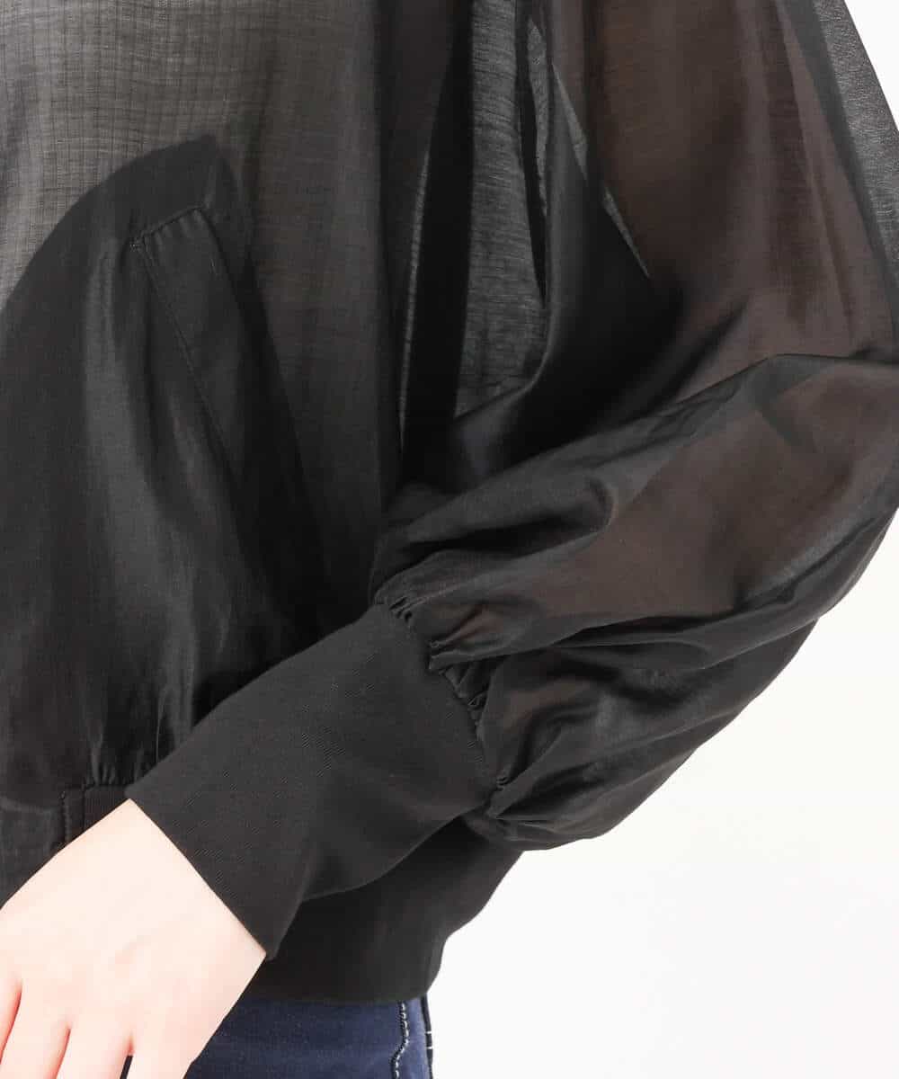 FUJJS01150 MK MICHEL KLEIN(MK ミッシェルクラン) シアーブルゾン/洗える ブラック