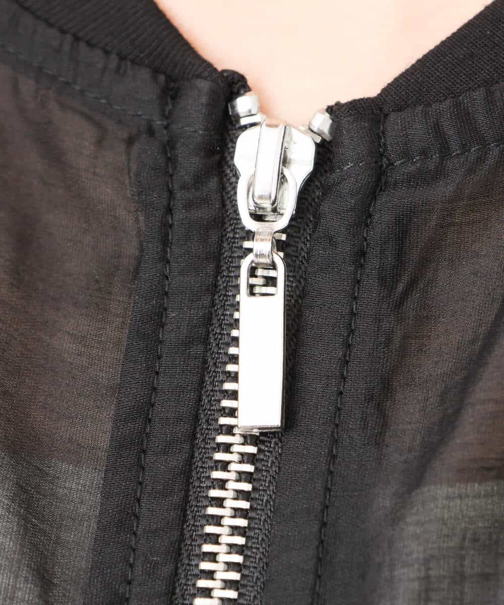 FUJJS01150 MK MICHEL KLEIN(MK ミッシェルクラン) シアーブルゾン/洗える ブラック