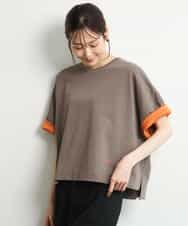 FUKJD10110 MK MICHEL KLEIN(MK ミッシェルクラン) [洗える]配色デザイン コットン混カットソー ブラック