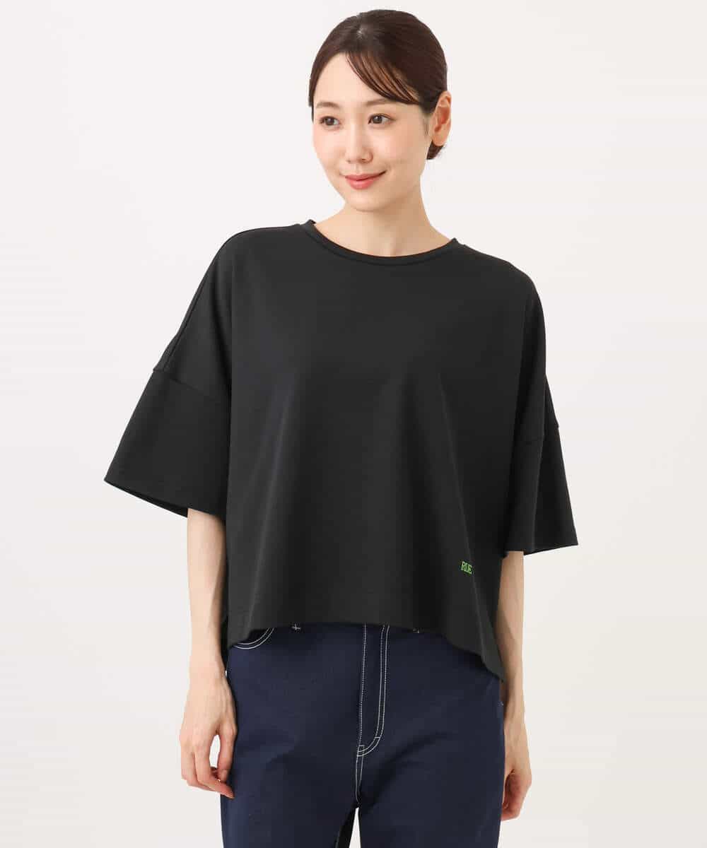 FUKJD10110 MK MICHEL KLEIN(MK ミッシェルクラン) [洗える]配色デザイン コットン混カットソー ブラック
