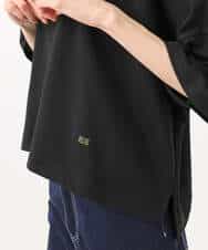 FUKJD10110 MK MICHEL KLEIN(MK ミッシェルクラン) [洗える]配色デザイン コットン混カットソー ブラック