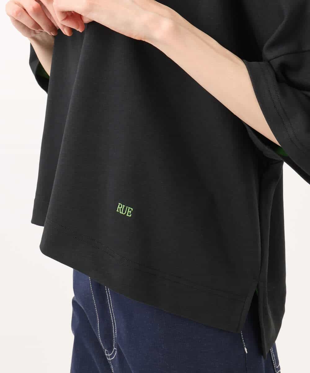 FUKJD10110 MK MICHEL KLEIN(MK ミッシェルクラン) [洗える]配色デザイン コットン混カットソー ブラック