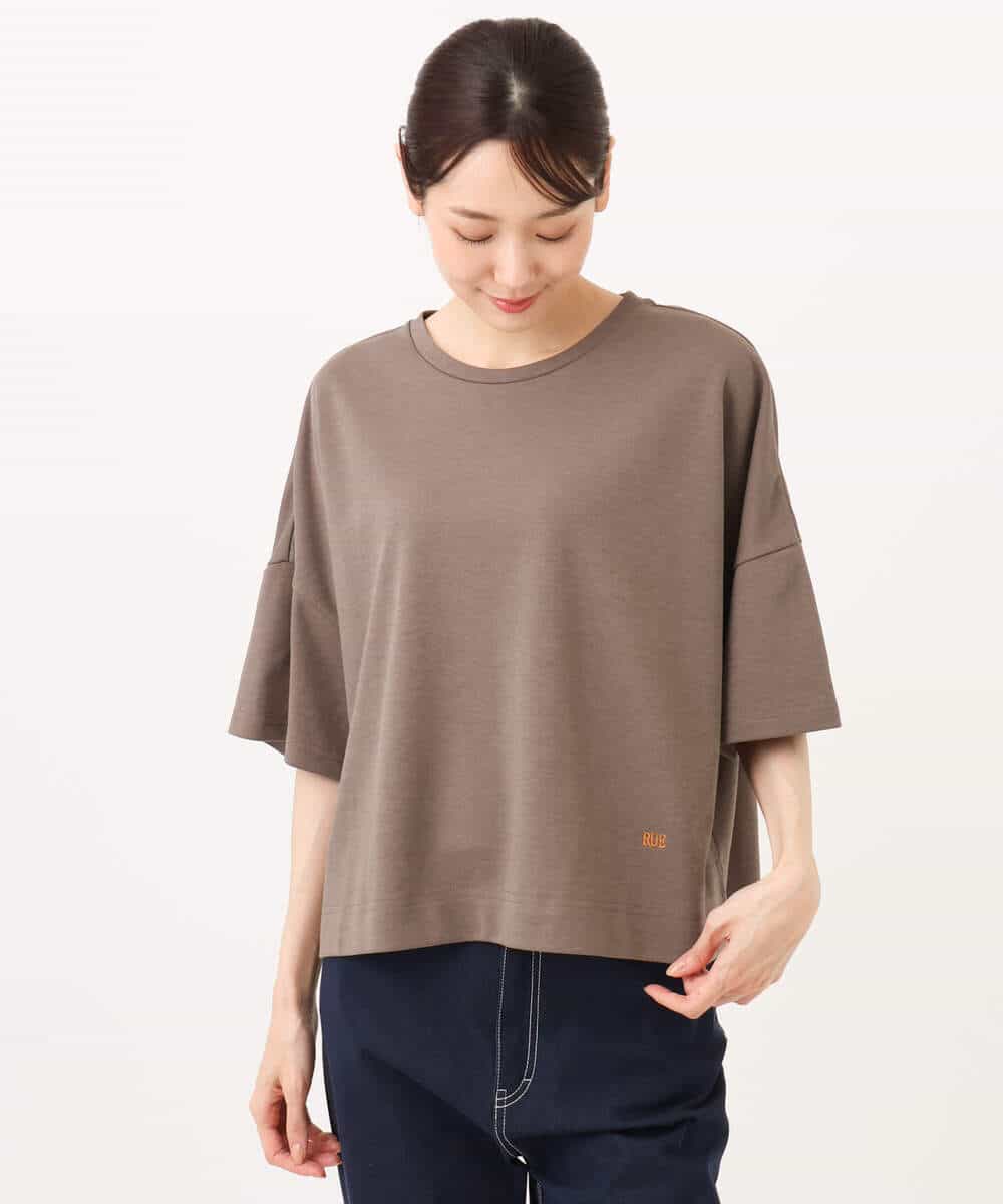 FUKJD10110 MK MICHEL KLEIN(MK ミッシェルクラン) [洗える]配色デザイン コットン混カットソー ブラック