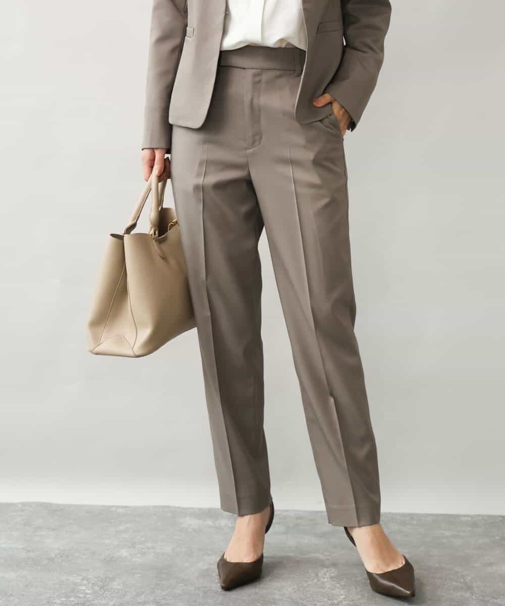 FULAG30170 MK MICHEL KLEIN(MK ミッシェルクラン) [セットアップ対応/洗える]イージーツイル テーパードパンツ モカ