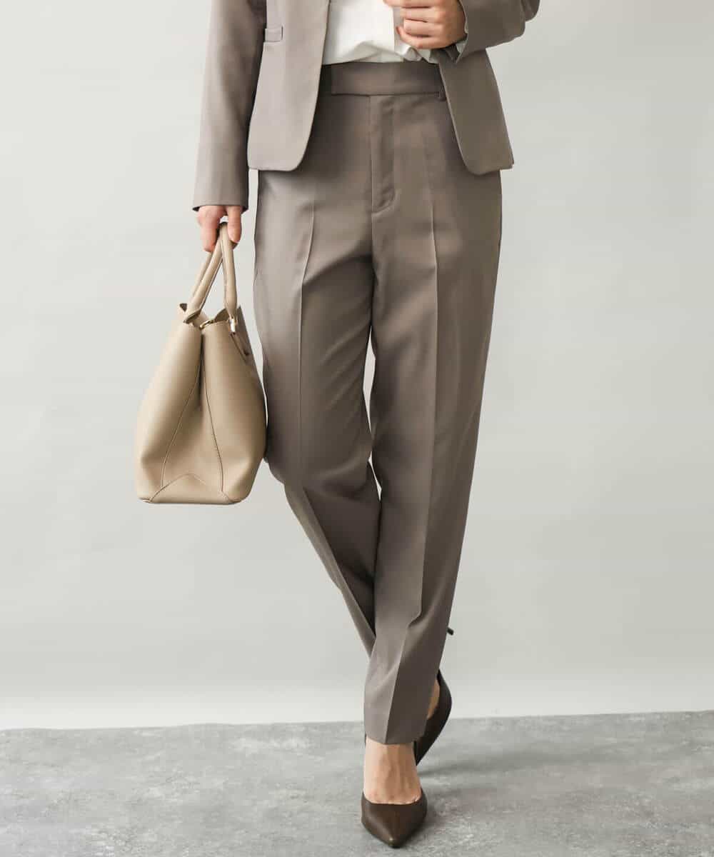 FULAG30170 MK MICHEL KLEIN(MK ミッシェルクラン) [セットアップ対応/洗える]イージーツイル テーパードパンツ ブラック