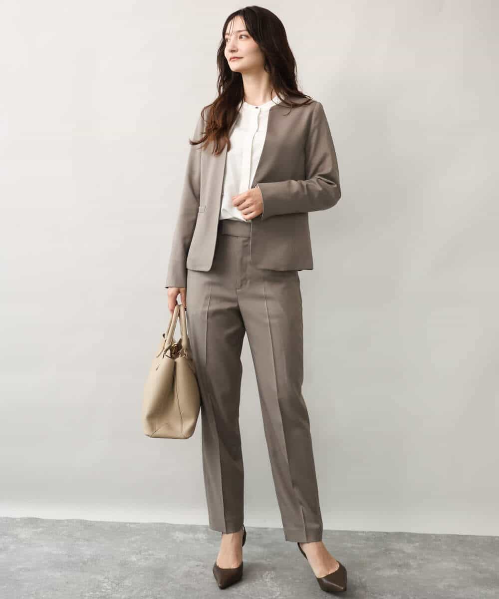 FULAG30170 MK MICHEL KLEIN(MK ミッシェルクラン) [セットアップ対応/洗える]イージーツイル テーパードパンツ ブラック