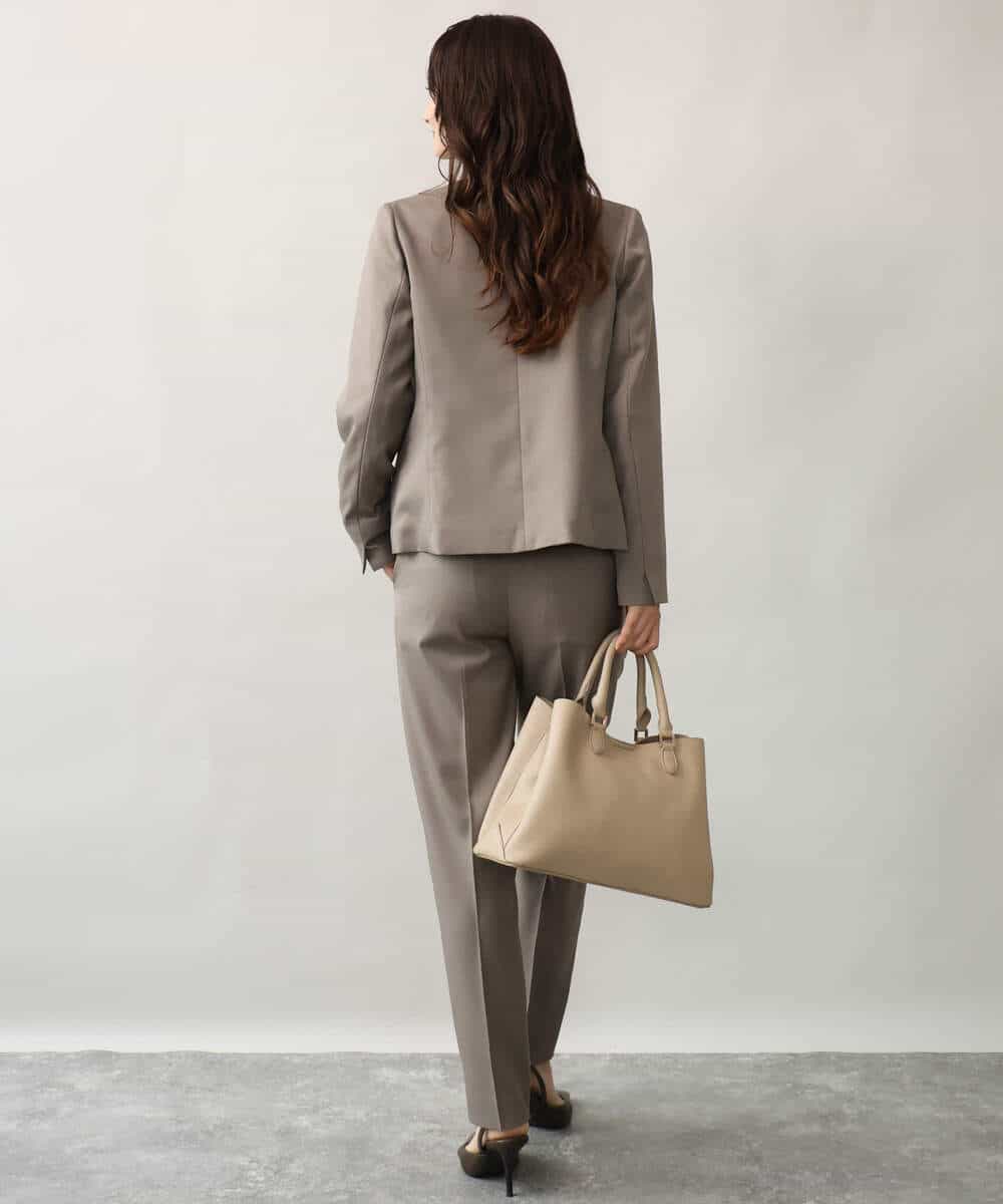FULAG30170 MK MICHEL KLEIN(MK ミッシェルクラン) [セットアップ対応/洗える]イージーツイル テーパードパンツ ブラック