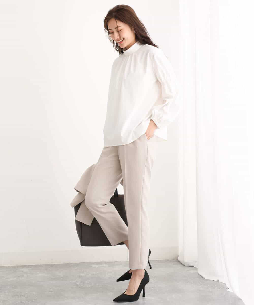 FULAV01140 MK MICHEL KLEIN(MK ミッシェルクラン) ベーシックテーパードパンツ/店舗限定/洗える ベージュ