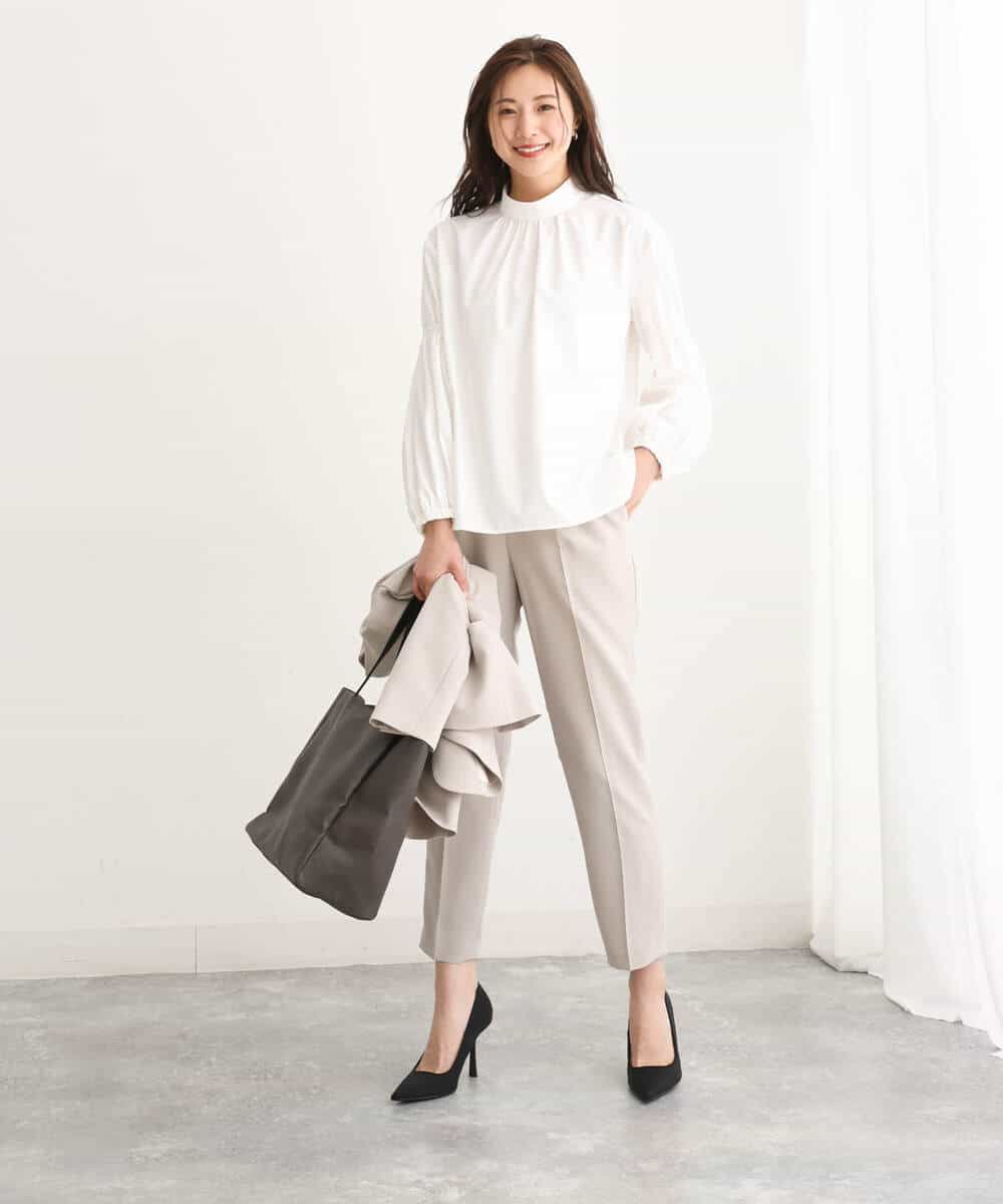FULAV01140 MK MICHEL KLEIN(MK ミッシェルクラン) ベーシックテーパードパンツ/店舗限定/洗える ベージュ