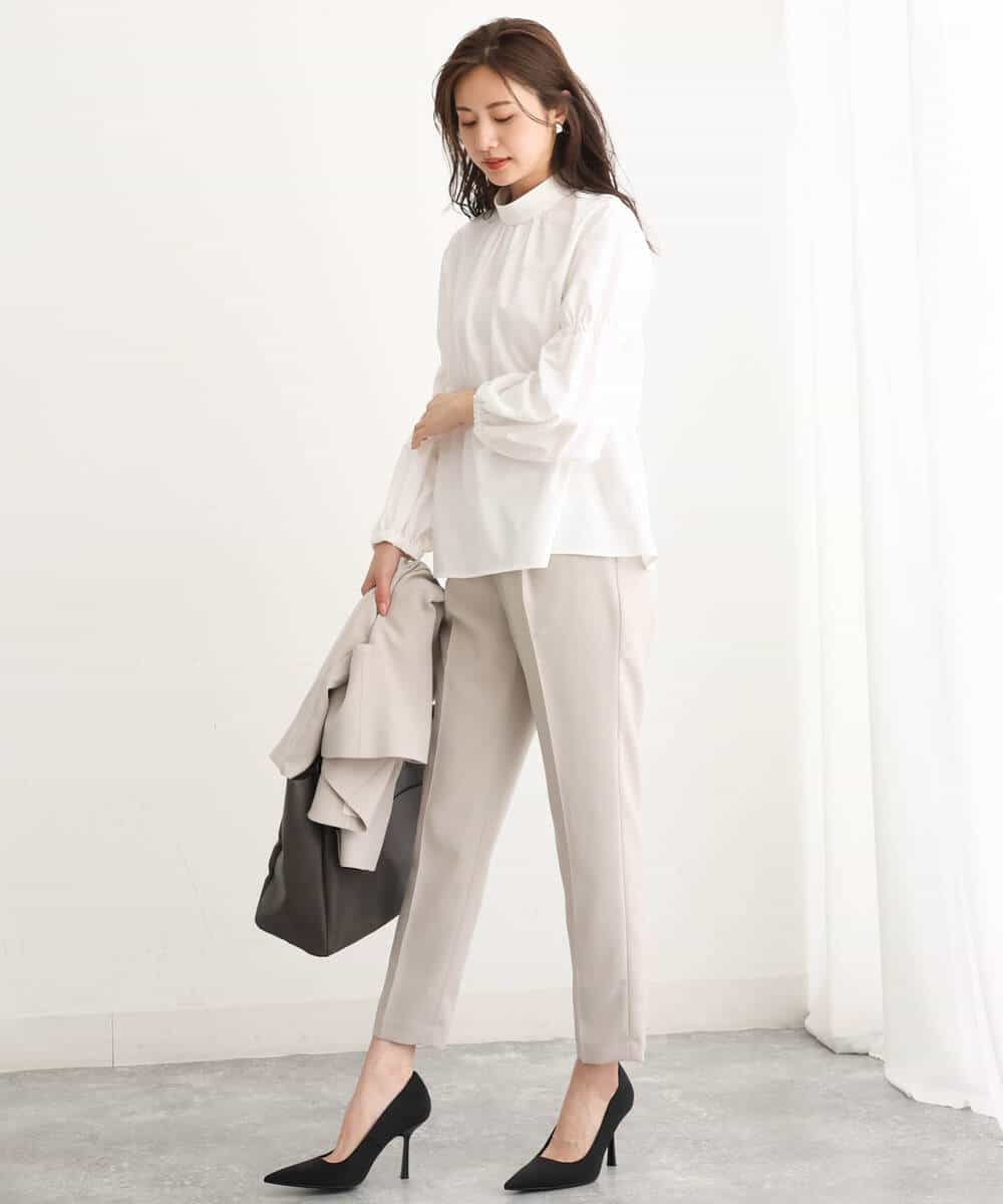 FULAV01140 MK MICHEL KLEIN(MK ミッシェルクラン) ベーシックテーパードパンツ/店舗限定/洗える ベージュ