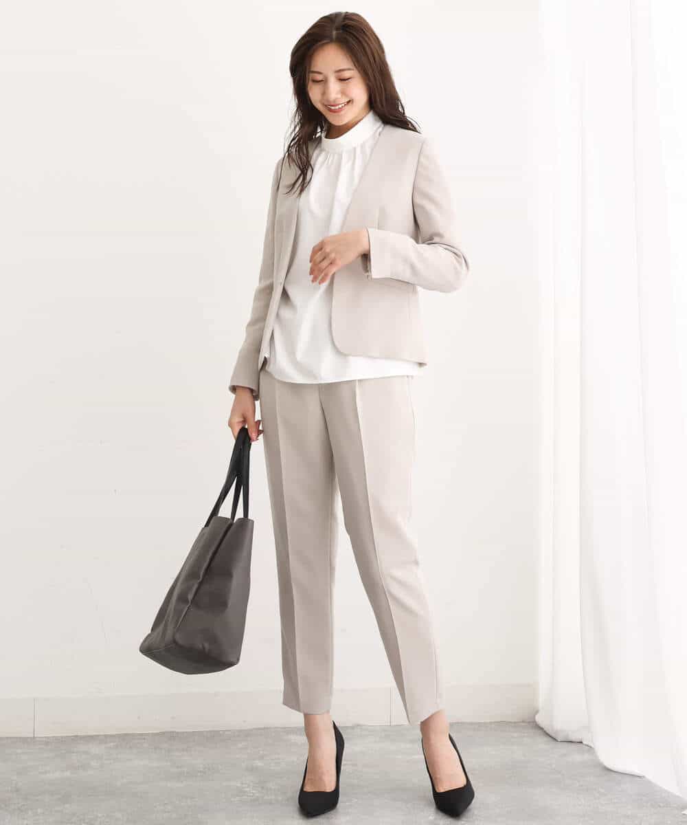 FULAV01140 MK MICHEL KLEIN(MK ミッシェルクラン) ベーシックテーパードパンツ/店舗限定/洗える ベージュ
