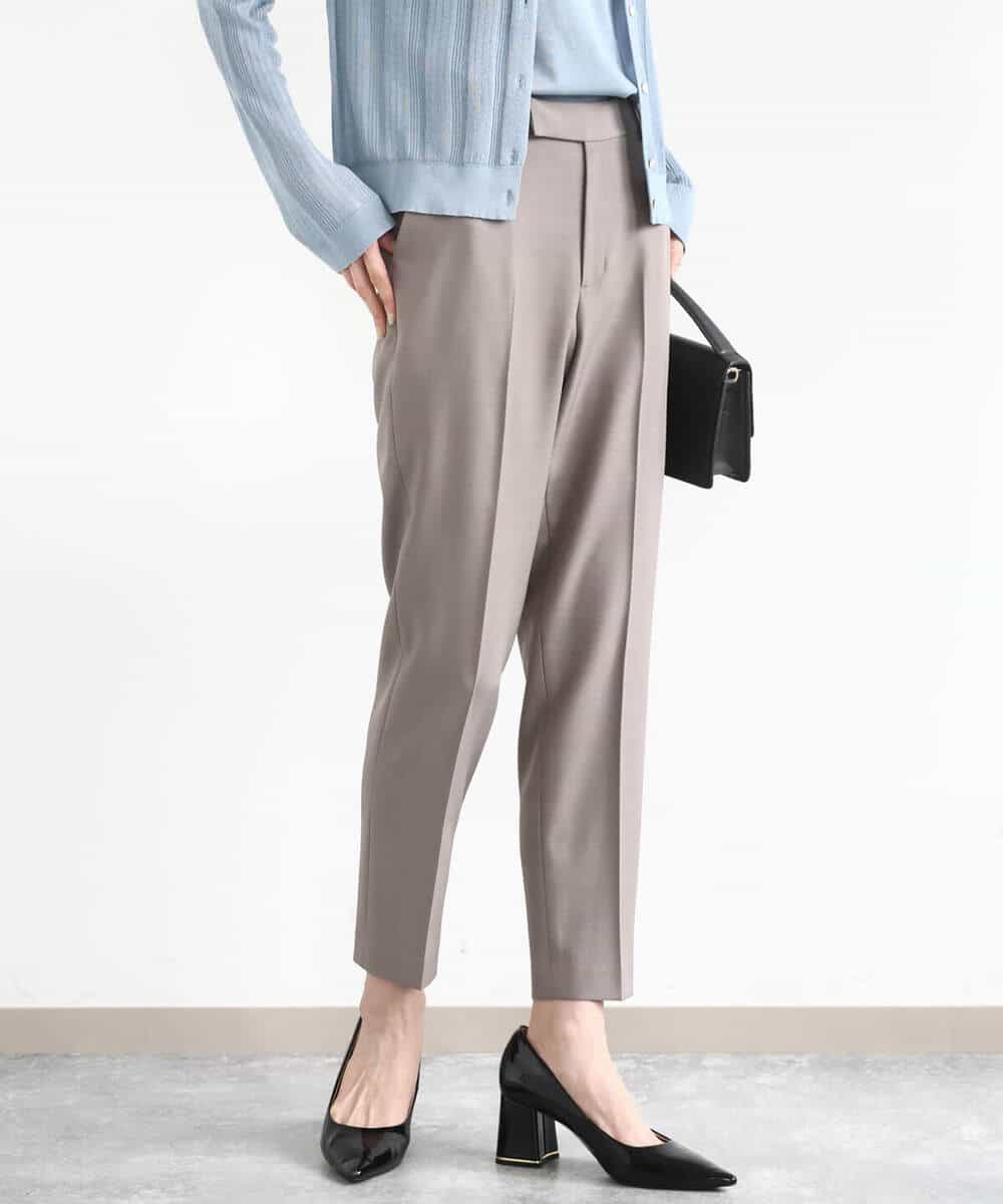 FULJA01140 MK MICHEL KLEIN(MK ミッシェルクラン) メランジ調テーパードパンツ/セットアップ対応/洗える ベージュ