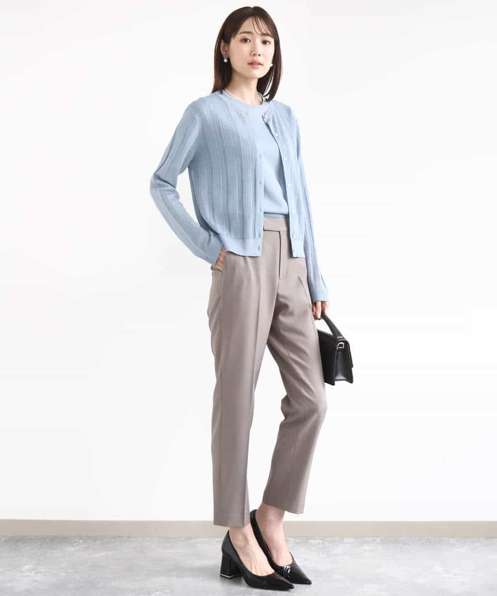 FULJA01140 MK MICHEL KLEIN(MK ミッシェルクラン) メランジ調テーパードパンツ/セットアップ対応/洗える ベージュ