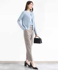 FULJA01140 MK MICHEL KLEIN(MK ミッシェルクラン) メランジ調テーパードパンツ/セットアップ対応/洗える ベージュ