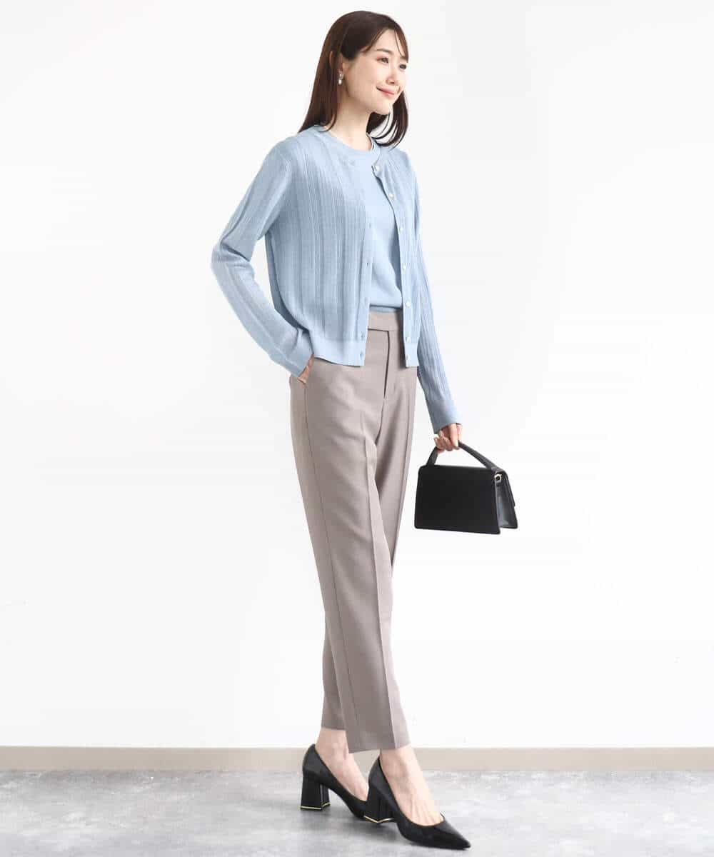 FULJA01140 MK MICHEL KLEIN(MK ミッシェルクラン) メランジ調テーパードパンツ/セットアップ対応/洗える ベージュ