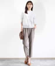 FULJA01140 MK MICHEL KLEIN(MK ミッシェルクラン) メランジ調テーパードパンツ/セットアップ対応/洗える ベージュ