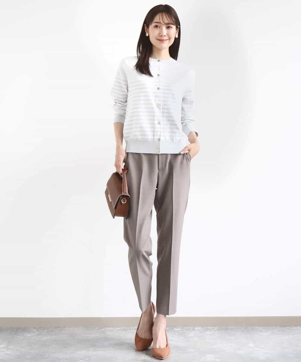 FULJA01140 MK MICHEL KLEIN(MK ミッシェルクラン) メランジ調テーパードパンツ/セットアップ対応/洗える ベージュ
