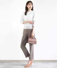 FULJA01140 MK MICHEL KLEIN(MK ミッシェルクラン) メランジ調テーパードパンツ/セットアップ対応/洗える ベージュ