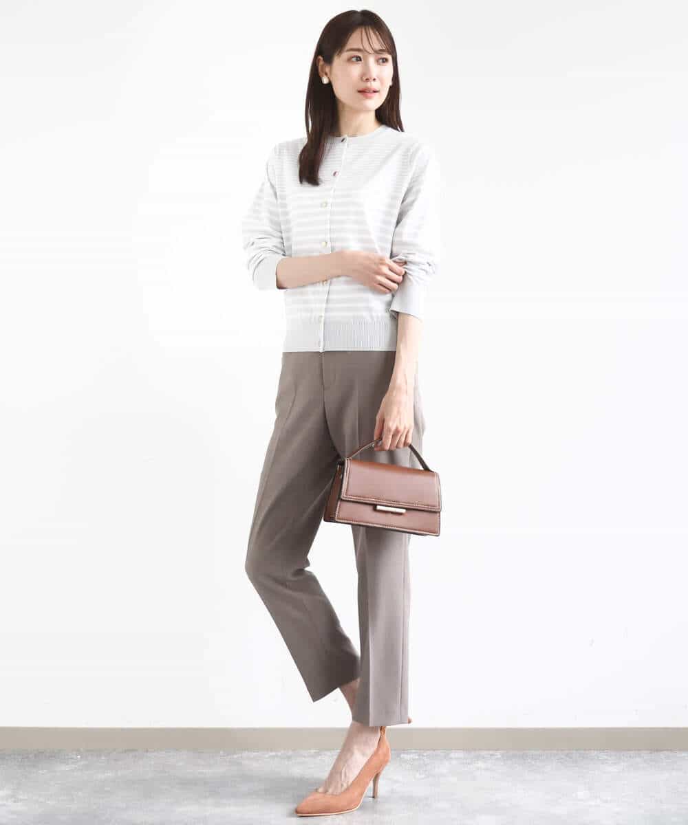 FULJA01140 MK MICHEL KLEIN(MK ミッシェルクラン) メランジ調テーパードパンツ/セットアップ対応/洗える ベージュ