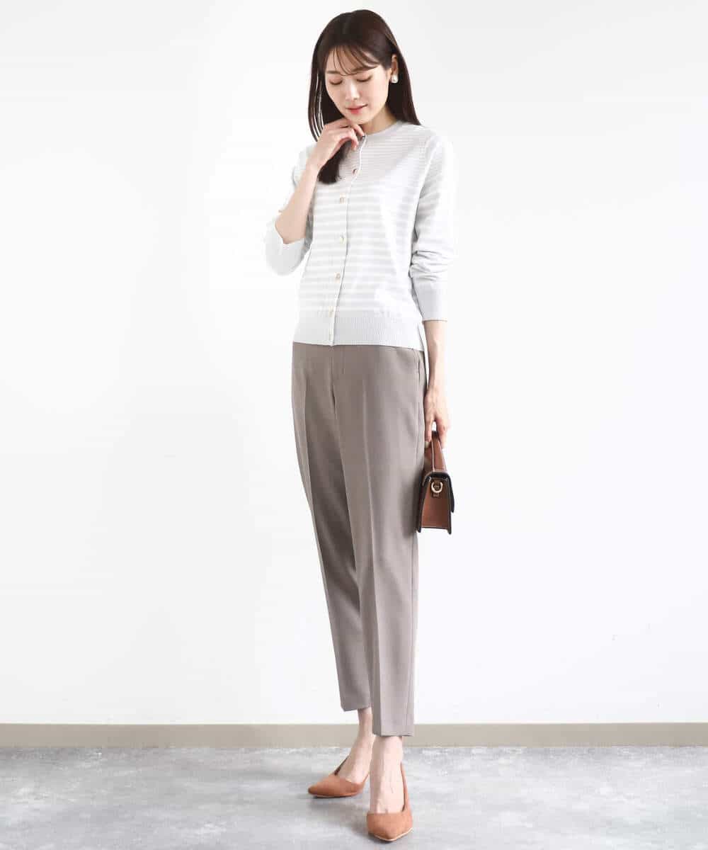 FULJA01140 MK MICHEL KLEIN(MK ミッシェルクラン) メランジ調テーパードパンツ/セットアップ対応/洗える ベージュ