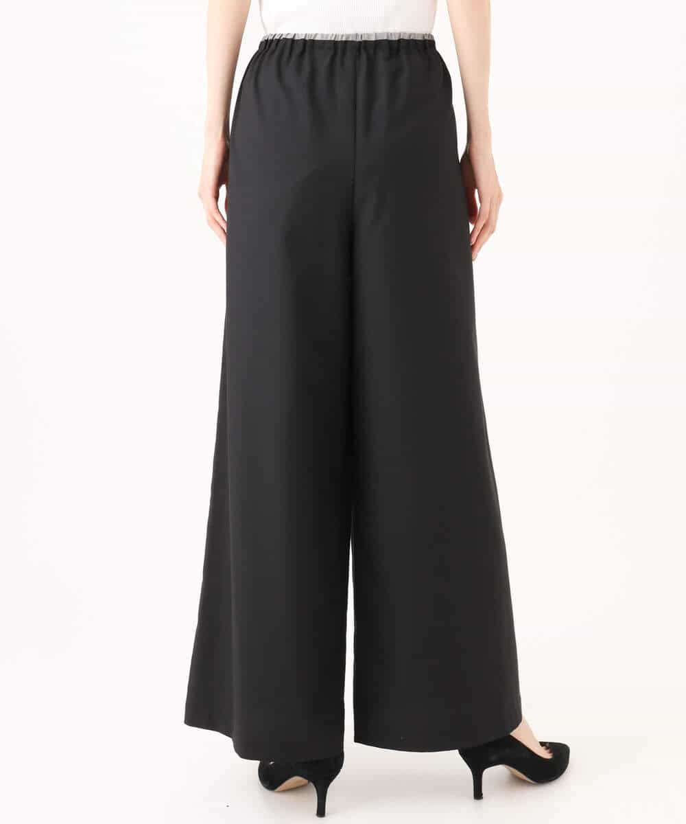 FULJD10160 MK MICHEL KLEIN(MK ミッシェルクラン) [洗える]マイクロサキソニー ワイドパンツ ブラック