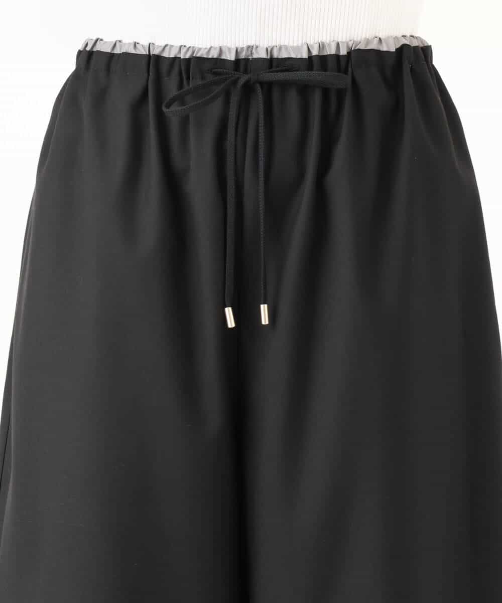 FULJD10160 MK MICHEL KLEIN(MK ミッシェルクラン) [洗える]マイクロサキソニー ワイドパンツ ブラック