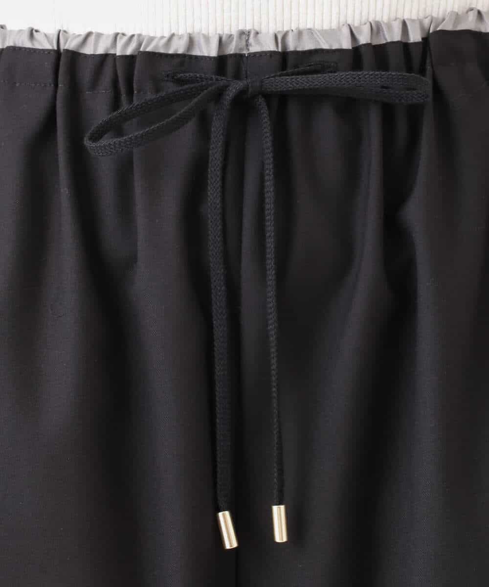 FULJD10160 MK MICHEL KLEIN(MK ミッシェルクラン) [洗える]マイクロサキソニー ワイドパンツ ブラック