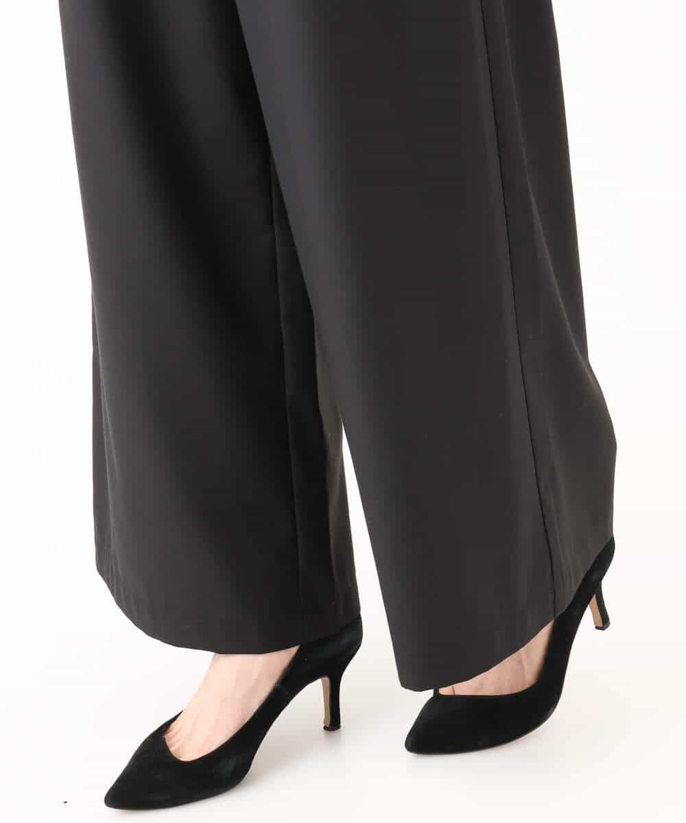 FULJD10160 MK MICHEL KLEIN(MK ミッシェルクラン) [洗える]マイクロサキソニー ワイドパンツ ブラック