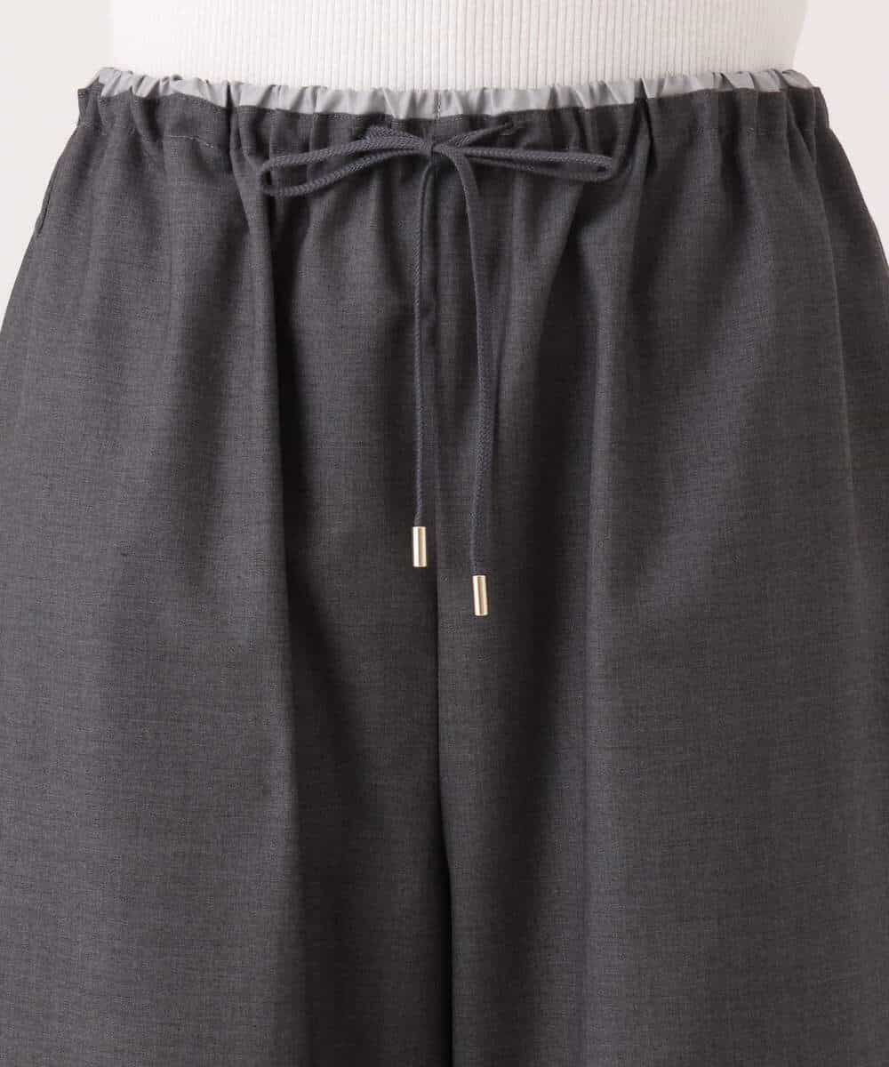 FULJD10160 MK MICHEL KLEIN(MK ミッシェルクラン) [洗える]マイクロサキソニー ワイドパンツ ブラック