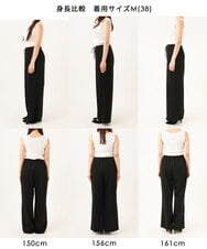 FULJD30140 MK MICHEL KLEIN(MK ミッシェルクラン) [洗える]エアリーポンチ ワイドパンツ ブラック
