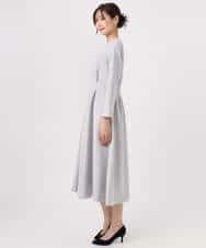 FUPFD01230 MK MICHEL KLEIN(MK ミッシェルクラン) スムースダンボール タックワンピース/洗える ライトグレー