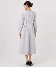 FUPFD01230 MK MICHEL KLEIN(MK ミッシェルクラン) スムースダンボール タックワンピース/洗える ライトグレー