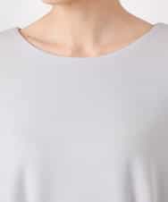 FUPFD01230 MK MICHEL KLEIN(MK ミッシェルクラン) スムースダンボール タックワンピース/洗える ライトグレー