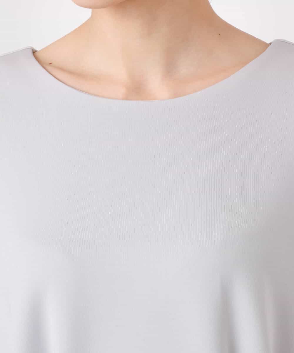 FUPFD01230 MK MICHEL KLEIN(MK ミッシェルクラン) スムースダンボール タックワンピース/洗える ライトグレー