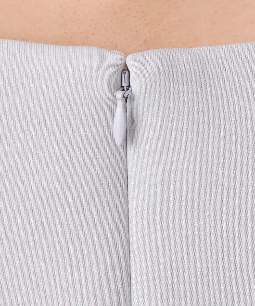 FUPFD01230 MK MICHEL KLEIN(MK ミッシェルクラン) スムースダンボール タックワンピース/洗える ライトグレー