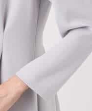 FUPFD01230 MK MICHEL KLEIN(MK ミッシェルクラン) スムースダンボール タックワンピース/洗える ライトグレー