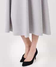 FUPFD01230 MK MICHEL KLEIN(MK ミッシェルクラン) スムースダンボール タックワンピース/洗える ライトグレー