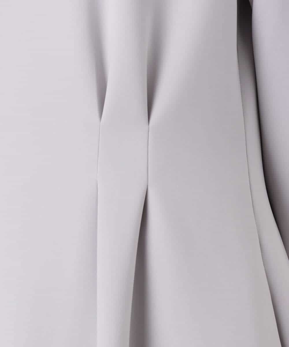 FUPFD01230 MK MICHEL KLEIN(MK ミッシェルクラン) スムースダンボール タックワンピース/洗える ライトグレー