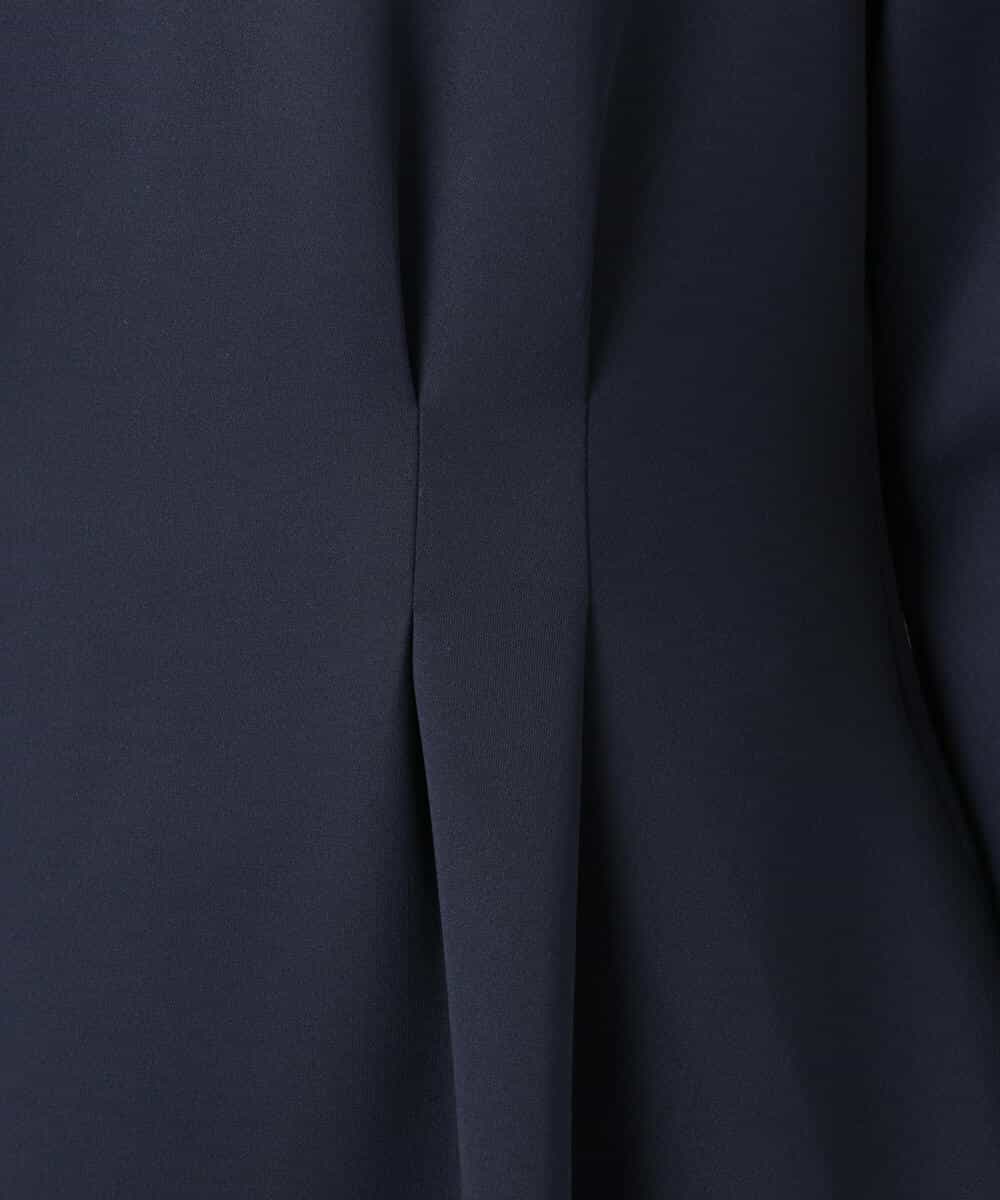 FUPFD01230 MK MICHEL KLEIN(MK ミッシェルクラン) スムースダンボール タックワンピース/洗える ライトグレー