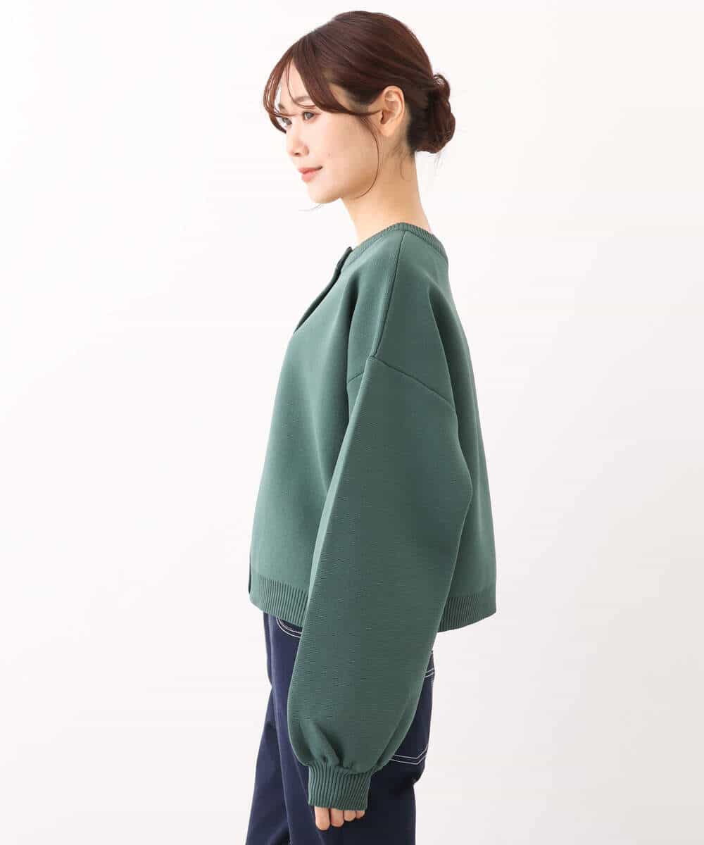 FUSAV02110 MK MICHEL KLEIN(MK ミッシェルクラン) ダンボールニットカーディガン/2way/洗える グリーン