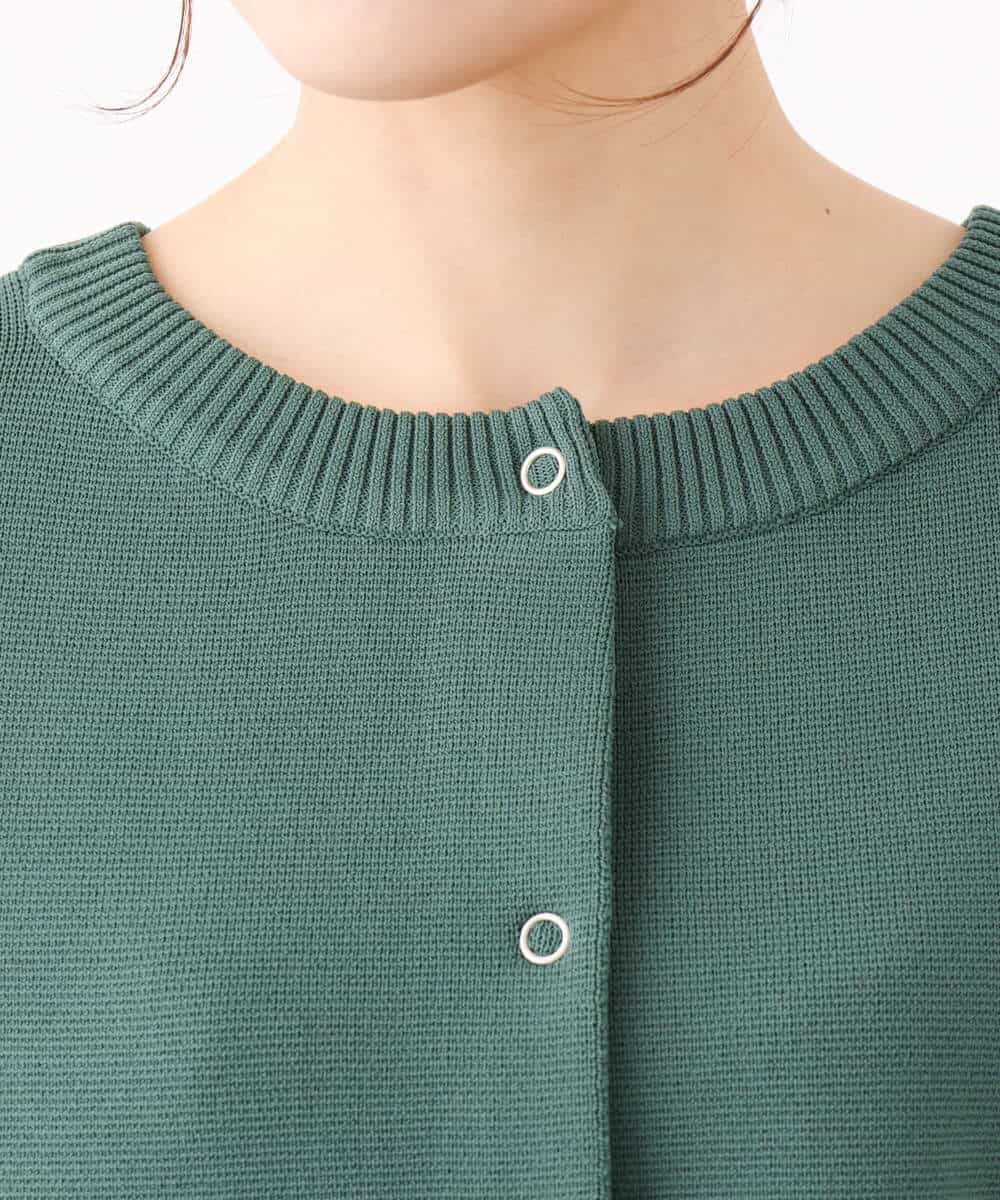 FUSAV02110 MK MICHEL KLEIN(MK ミッシェルクラン) ダンボールニットカーディガン/2way/洗える グリーン